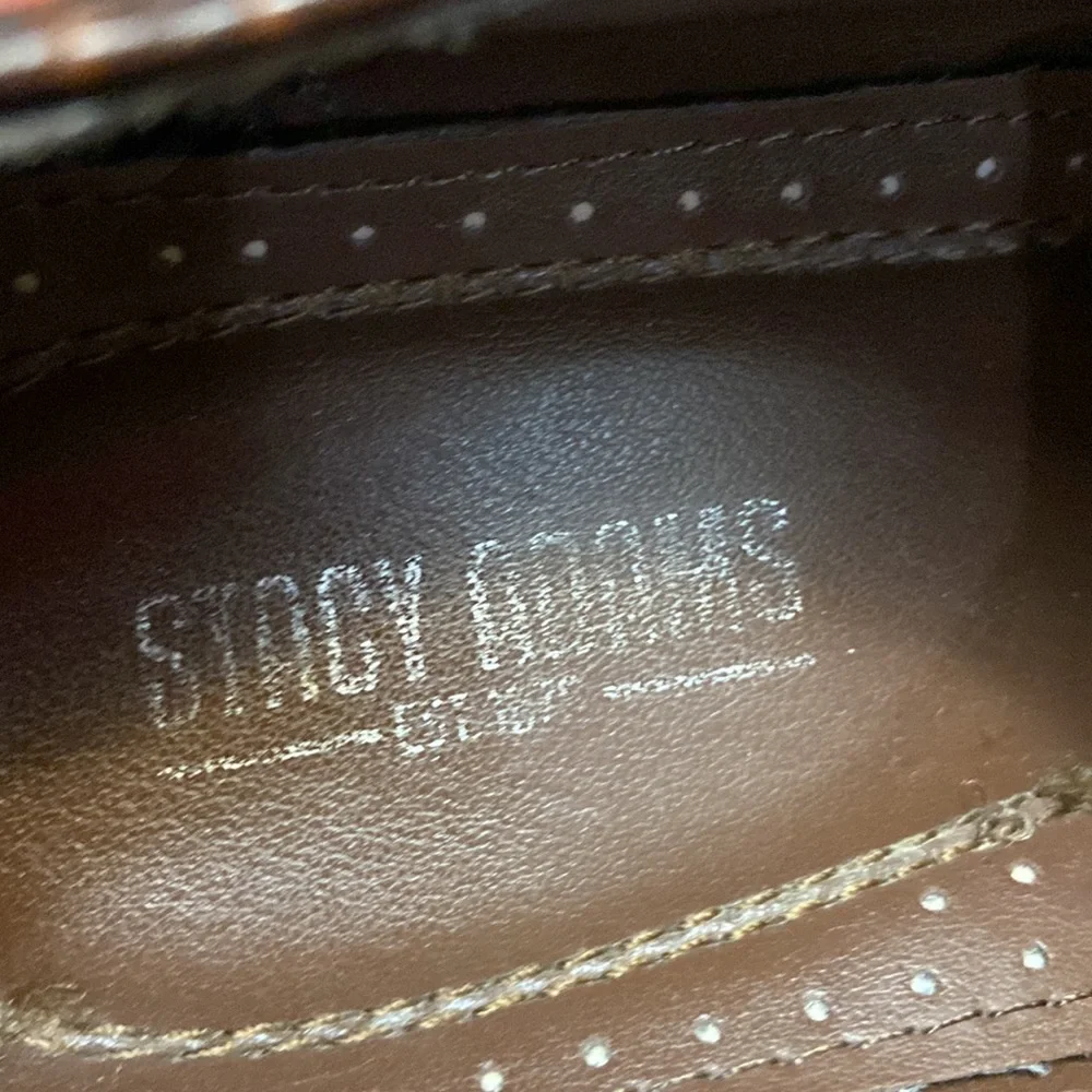 Stacy Adams Mens Brown Croc Print All Leather Oxford Dress Shoe - Nice! size 10